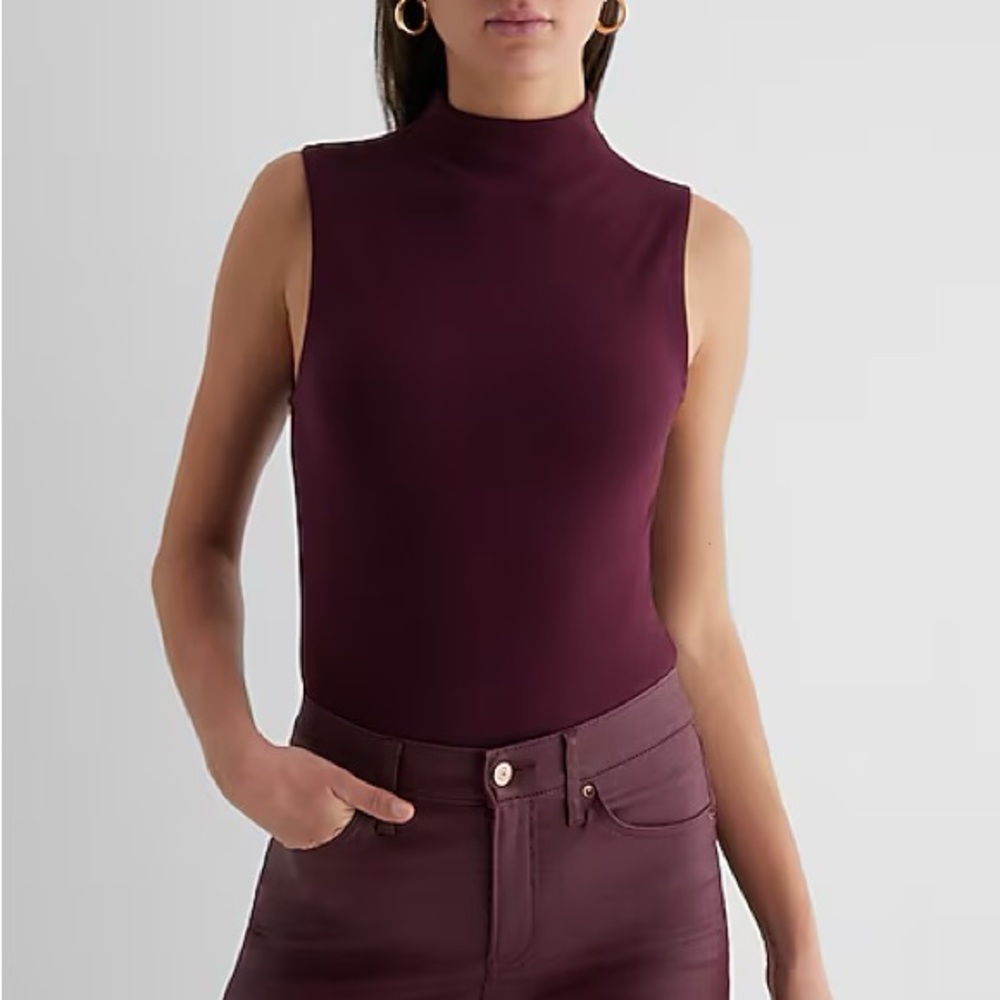 Express Body Contour Cozy Mock Nexk Sleeveless Bodysuit